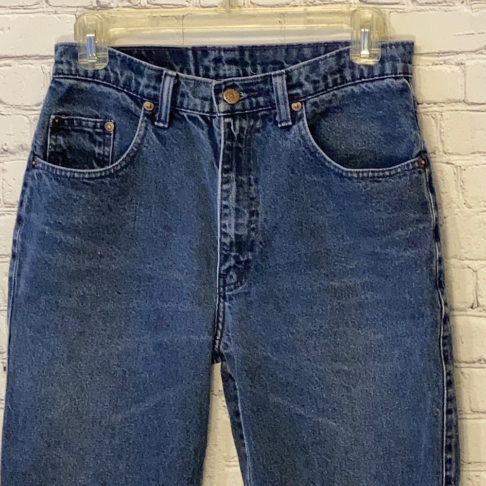 High Rise Blue Zone Mom Jeans Size 30/32 Dark Wash Vintage PM3972 - Picture 5 of 9